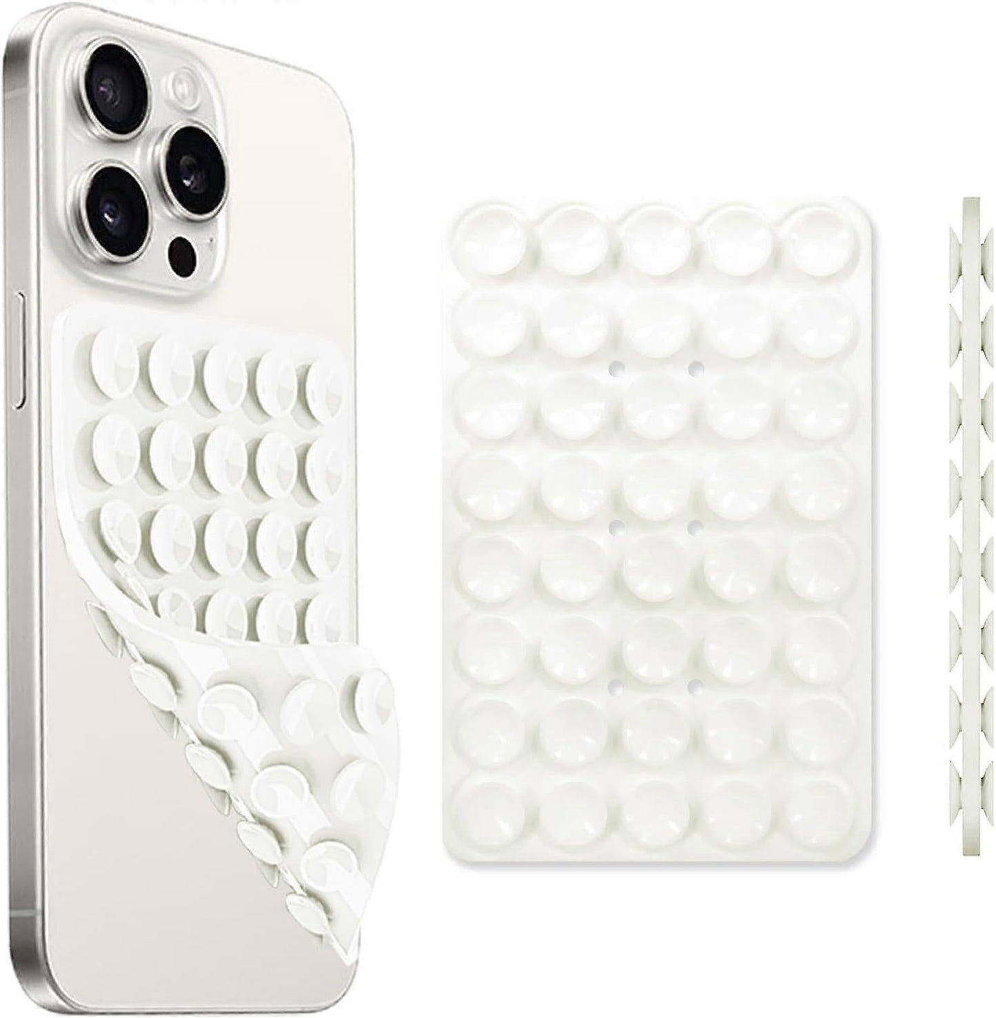 New Silicone Suction Cup Phone Case Mount Double Sided, Phone Accessory Handsfree Strong Grip Holder for Selfies and Videos White.