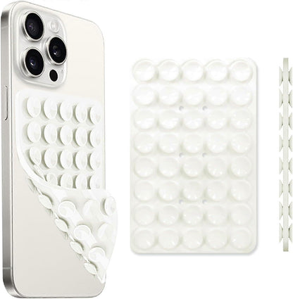 New Silicone Suction Cup Phone Case Mount Double Sided, Phone Accessory Handsfree Strong Grip Holder for Selfies and Videos White.