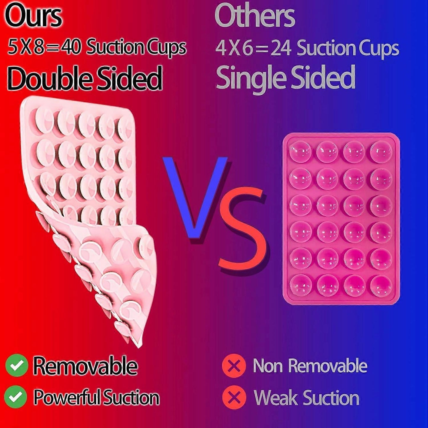 New Silicone Suction Cup Phone Case Mount Double Sided, Phone Accessory Handsfree Strong Grip Holder for Selfies and Videos White.