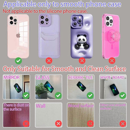 New Silicone Suction Cup Phone Case Mount Double Sided, Phone Accessory Handsfree Strong Grip Holder for Selfies and Videos White.