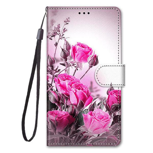 Case Compatible with Samsung Galaxy Xcover 5 Case Magnetic Card Slots Creative Rose Flower Pattern Case Coque_max.