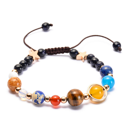 Solar System Bracelet for Men and Women, Universe Galaxy Eight Planets Guardian Star Natural Stone Beads Bracelet Gift Eight Planets 1âyux Eight Planets 1.