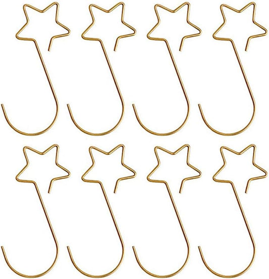 100 Christmas tree baubles hooks for decoration - Gold star