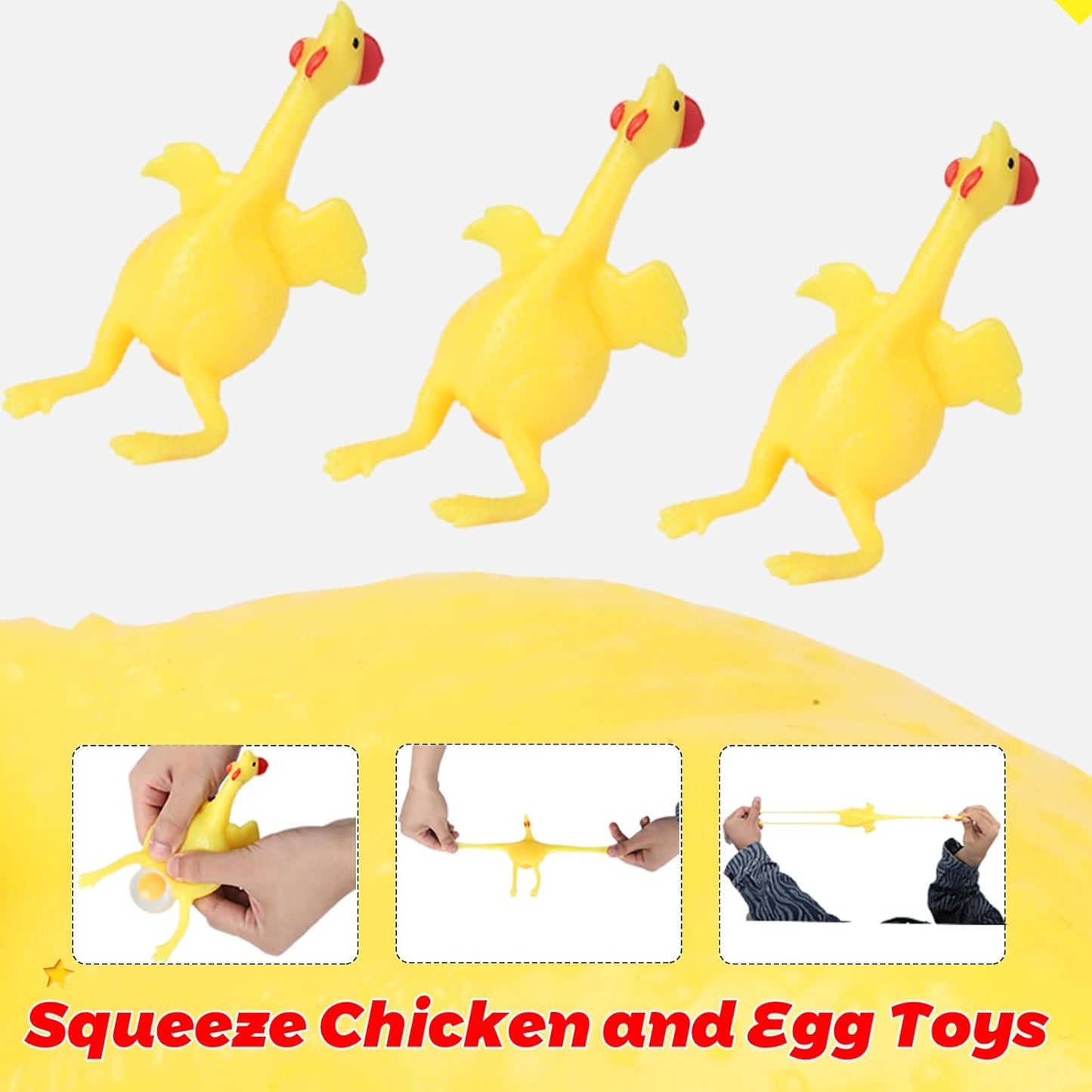 Laying Hens, creative toys, jokes, squeeze toy laying hen, ventilation chicken key chains, ventilation, stress relief, trick-yux.
