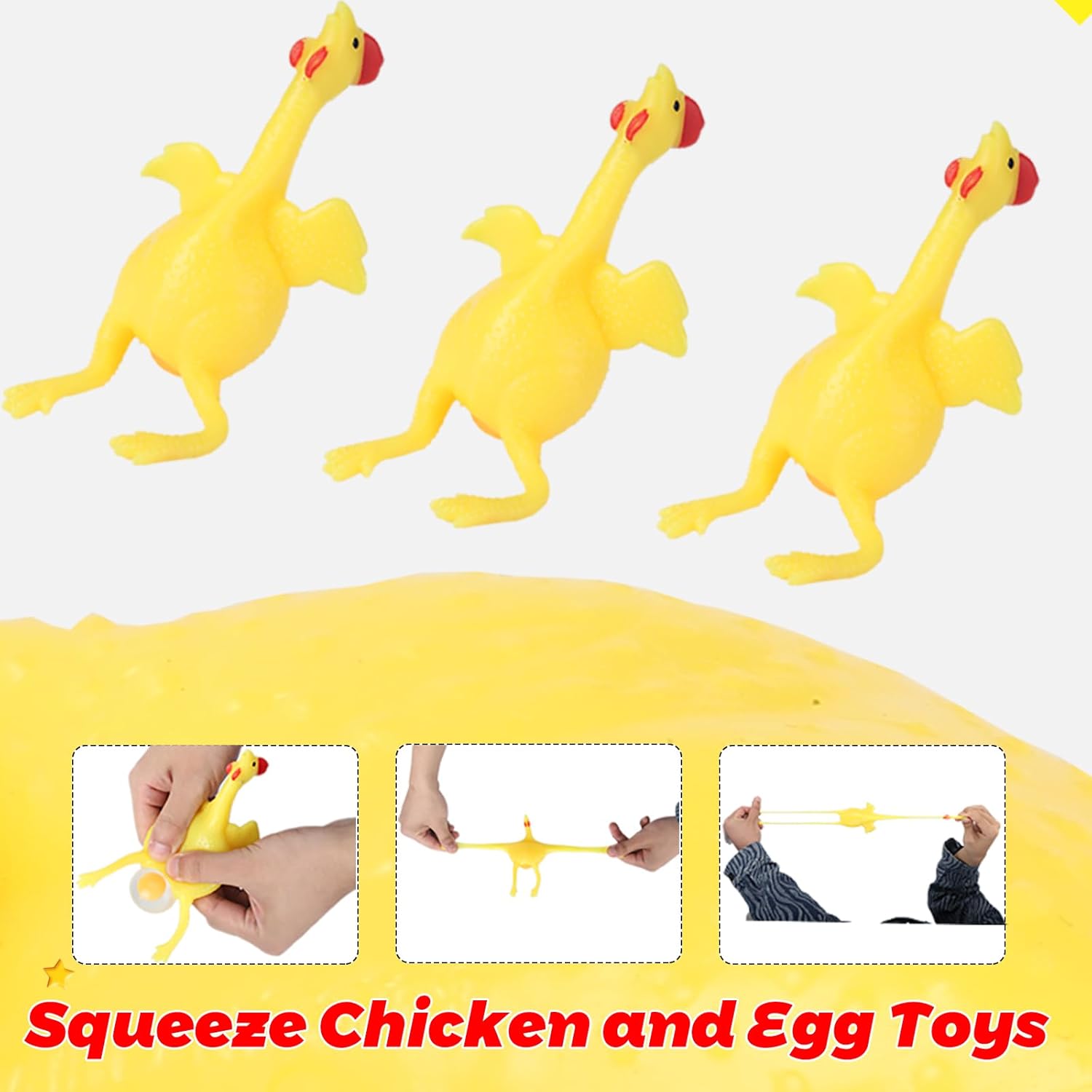 Laying Hens, creative toys, jokes, squeeze toy laying hen, ventilation chicken key chains, ventilation, stress relief, trick-yux.
