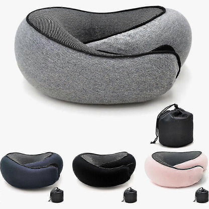 Travel Neck Pillow U-Shaped Memory Cotton Neck Pillows Massage Neck Pillow Sleeping Airplane Pillow Cervical Health Care Pillow black