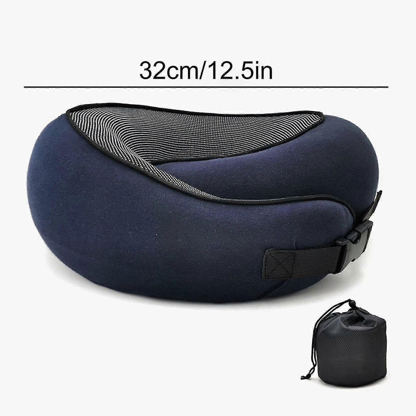 Travel Neck Pillow U-Shaped Memory Cotton Neck Pillows Massage Neck Pillow Sleeping Airplane Pillow Cervical Health Care Pillow black