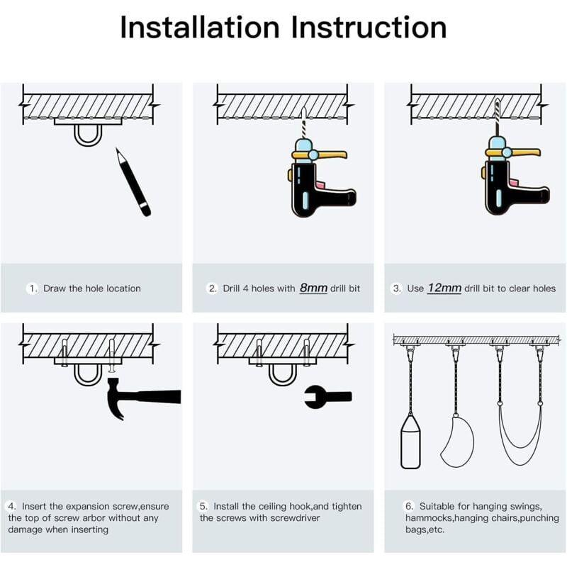 Stainless Steel Ceiling Mount, 500kg Capacity, 180Â° Rotation, Suspension.