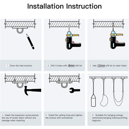 Stainless Steel Ceiling Mount, 500kg Capacity, 180Â° Rotation, Suspension.