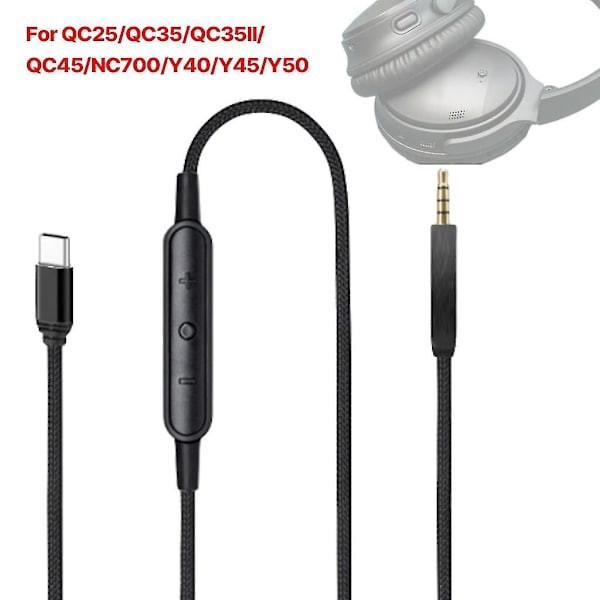 USB-C to 2.5mm Male Cable for QC25/QC35/QC35II/QC45 Headphones with Microphone.