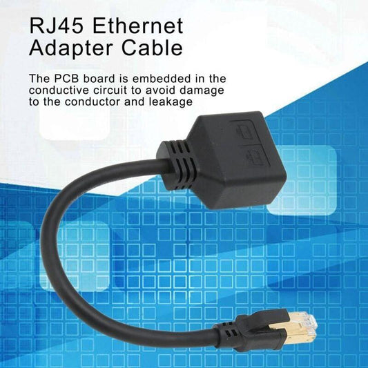 RJ45 Splitter Adapter, 1 to 2 Port RJ45 Network Ethernet Adapter Splitter, CAT8 Network Cable Splitter Adapter for Home Office,.