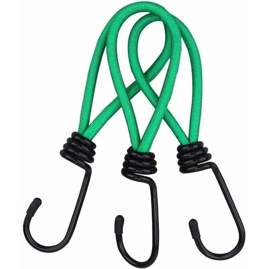 16 Pieces Rubber Straps with Hooks, Tent Rubber Hook, Camping Tent Hook Rubber Strap, for Camping, Tarpaulins, Awnings, Tents--Green.