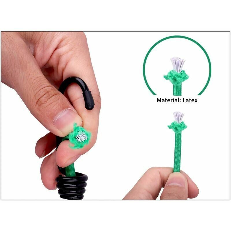 16 Pieces Rubber Straps with Hooks, Tent Rubber Hook, Camping Tent Hook Rubber Strap, for Camping, Tarpaulins, Awnings, Tents--Green.