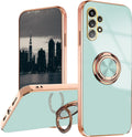 Case for Samsung Galaxy A32 5G (Green), Samsung A32 5G Case Shockproof, Plating 360 Degree Protection Magnetic Case Car Holder Case_yux.