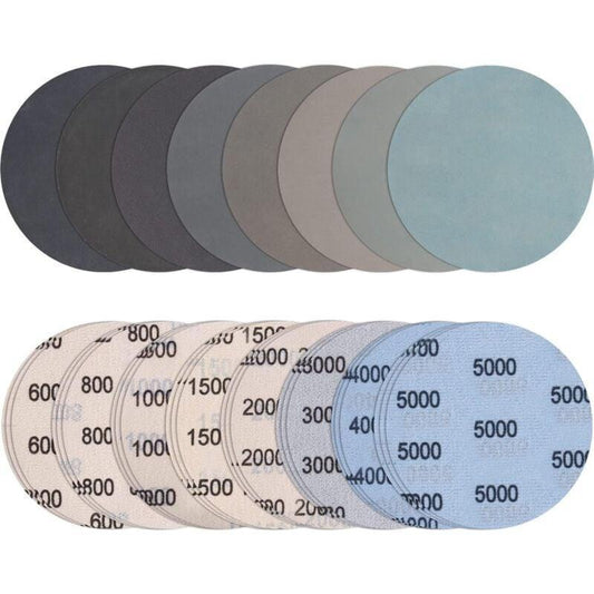 24-piece 50mm wet and dry sanding discs, 600-5000 grit, abrasive for polishing metal and wood.