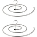 QU/2 pcs Clothes Drying Rack Stainless Steel Laundry Holder Spiral Hanger for Blankets, Sheets, Curtains (Silver)