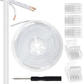 Pin 10mm RGB LED Strip Connector Kit, 5-Pack Crystal Strip Connectors with Screwdriver and 10m Cable for 10mm RGB 5050 2835 LED Strip Light