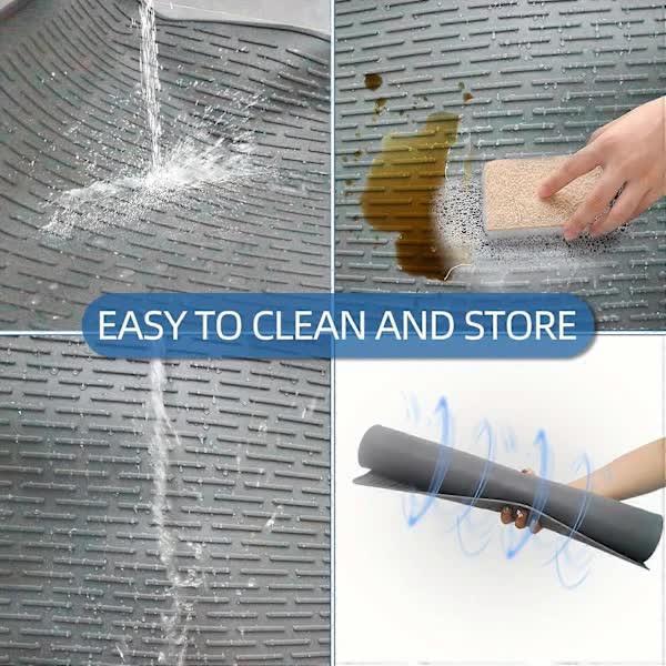 Extra Large Silicone Stove Protector Mat - Heat Resistant Protector for Electric Stove, Non-Slip Dish Mat for Kitchen Black.