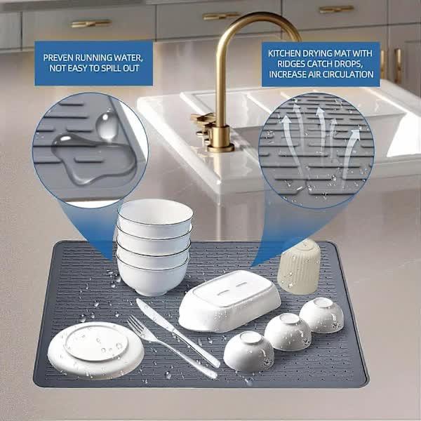 Extra Large Silicone Stove Protector Mat - Heat Resistant Protector for Electric Stove, Non-Slip Dish Mat for Kitchen Black.