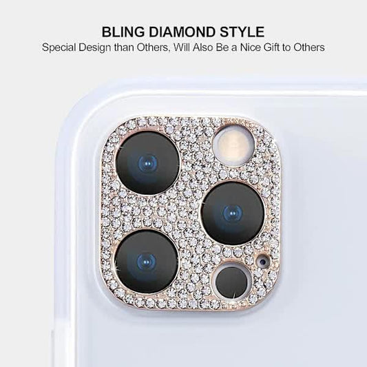 Bling Camera (Rose Gold) Back Cover for iPhone 12 Pro Max Camera, Diamond Protective Sticker Camera Lens Lens Cover for Apple iPhone 12 Pro Max.
