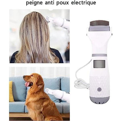 Electric Lice Comb, Vacuum Cleaner with Three Filters for Kids and Pets, Professional Lice Cleaning Tool.