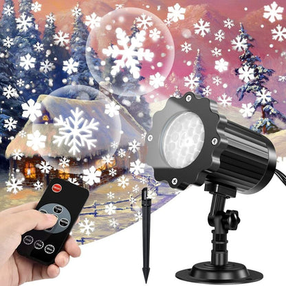 Christmas Snowflake LED Projection Lamp Outdoor IP65 Waterproof with Remote Control for Indoor Party Garden Wedding Bar