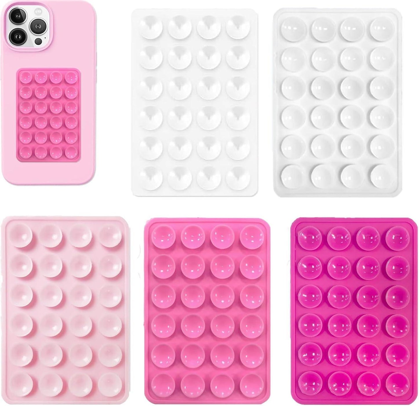 5pcs Silicone Suction Cup Phone Case Mount, Silicone Phone Suction Cup Plate, Non-Slip Suction Cup Phone Mount, Sticky Phone Case for Walls_yux.