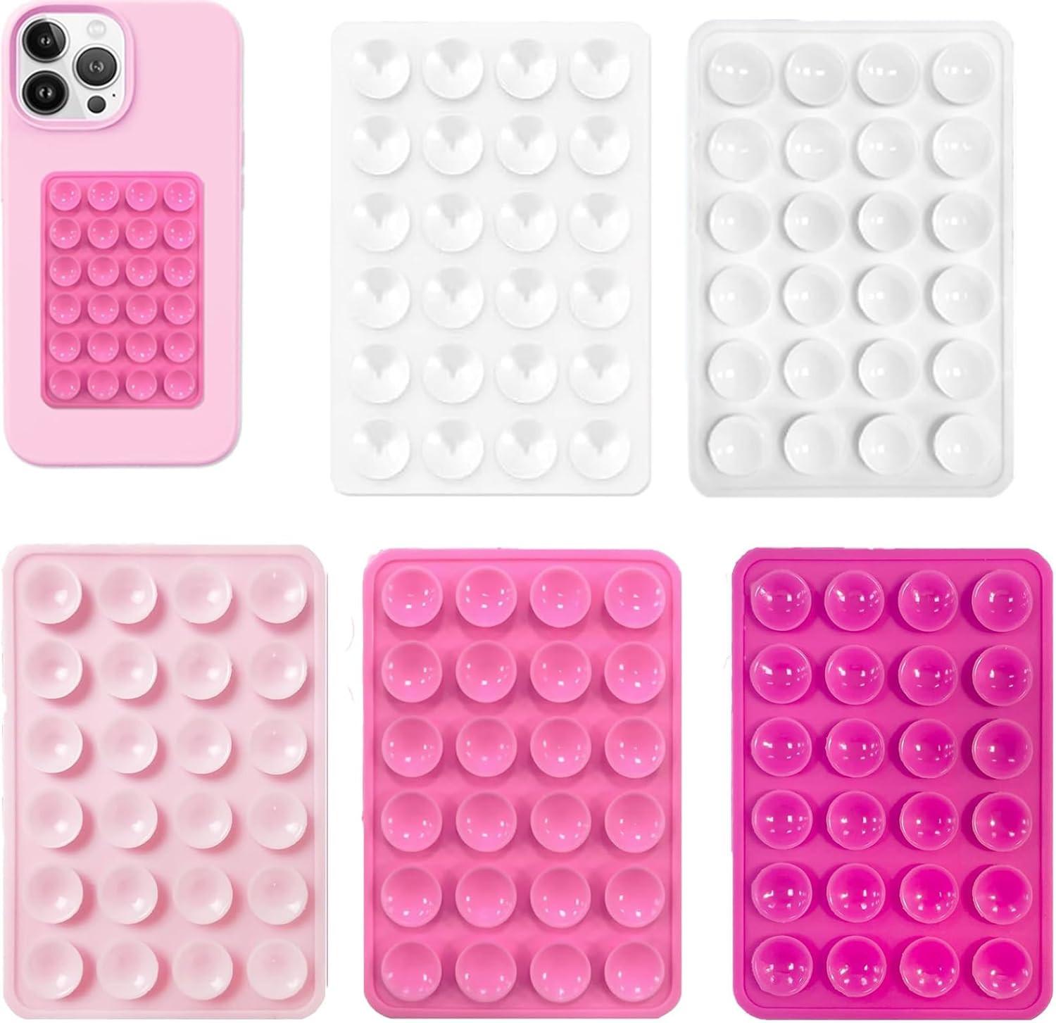5pcs Silicone Suction Cup Phone Case Mount, Silicone Phone Suction Cup Plate, Non-Slip Suction Cup Phone Mount, Sticky Phone Case for Walls_yux.