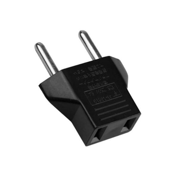 US to EU adapter (black).