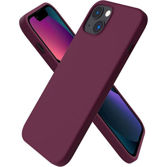 iPhone 13 Case, Liquid Silicone Case for 6.1 inch iPhone 13, Ultra Thin Case, Full Coverage Shockproof Protective Soft Case Red Red wine.