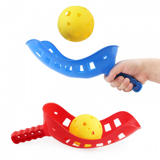 Scoop Ball Toy Set - Outdoor Toys for Kids with Thrower and Balls - Throw and Catch Ball Game, Fun Beach Toys.