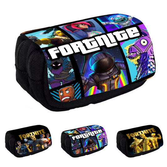 F-ortnite pencil case for girls, children's pencil case with zipper, cartoon anime pencil case for school, school supplies gift C