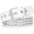 NY-White, punk rock nub belt with rivets - metal - men and women - punk goth