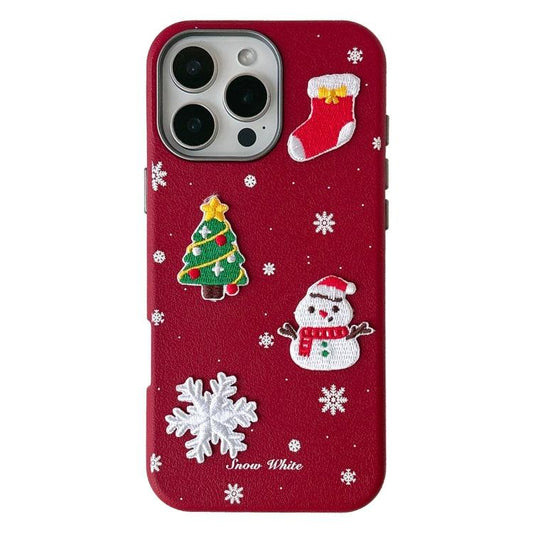 iPhone 16 Pro Max Christmas Series Frosted PC Hybrid TPU Case Cover_tfrf 3D Christmas.