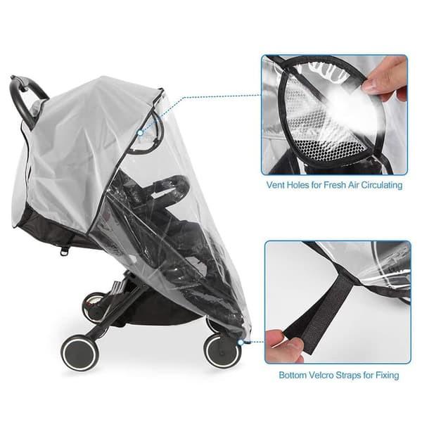 Universal Stroller Rain Cover, 5-in-1 Cover - Transparent Rain Cover for Stroller.