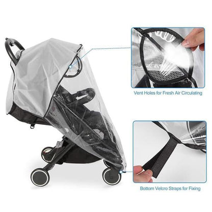 Universal Stroller Rain Cover, 5-in-1 Cover - Transparent Rain Cover for Stroller.
