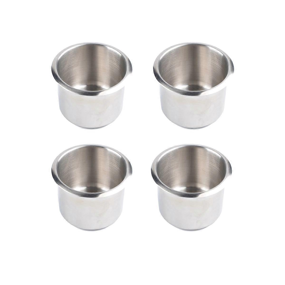4pcs Universal Marine Boat Cup Holder 68X55mm Stainless Steel Drop-in Drink Holder for Poker Table Sofa_yux.
