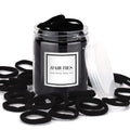 50 pcs Black Hair Ties, Seamless Cotton Ponytail Holders, Elastic Hair Bands That Don't Hurt for Thick, Heavy and Curly Hair dark