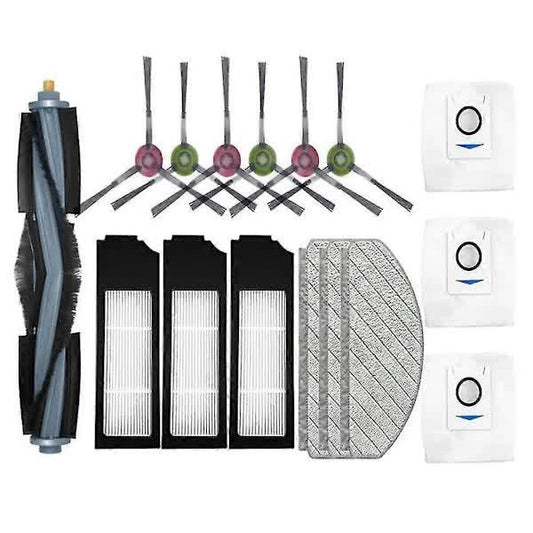 [CA] Replacement Parts for Ecovacs X1 Plus Robot Vacuum Cleaner - Main Brush, HEPA Filter, Mop Cloth, Dust Bag Photo Color.