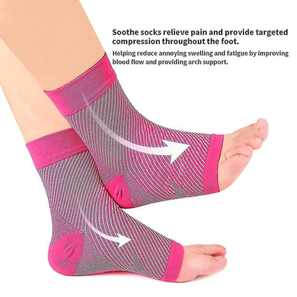 Pairs Neuropathy Socks, Soothing Socks for Neuropathy Pain, Tendinitis Compression Socks, Plantar Fasciitis, Neuropathy - White - L XL