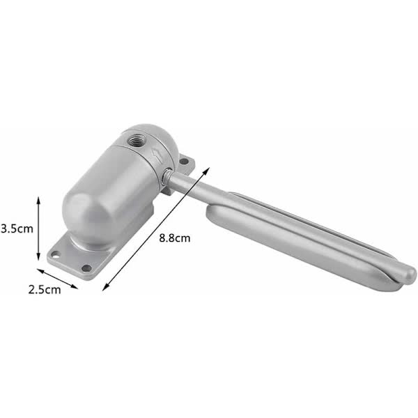 Adjustable Durable Door Closer Surface Mounted Automatic Door Spring for Self-Closing (Gray)
