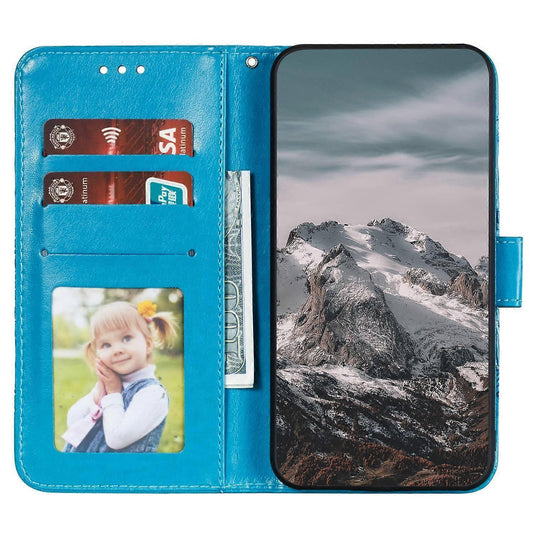 Samsung Galaxy A56 5G Case - PU Leather Mandala Embossed Wallet Case Multicolor_yux Multicolor Blue.
