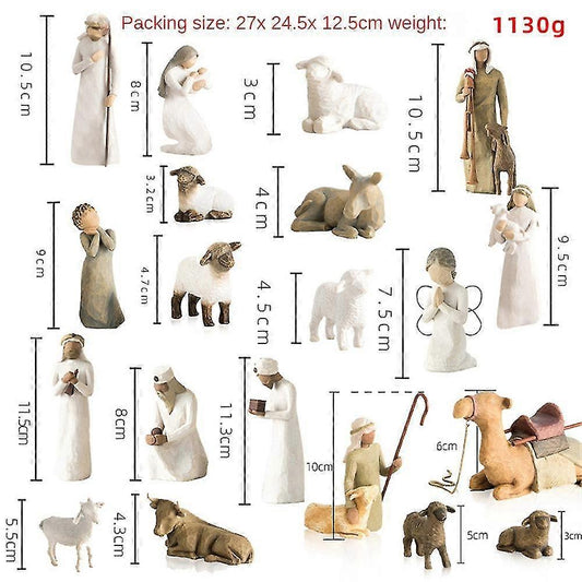 Willow Tree Nativity Scene Figurines Set Statue Hand Painted Decor Christmas Gift_yux