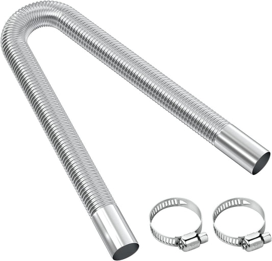 Exhaust pipe for parking heater, 60 cm stainless steel exhaust pipe car exhaust pipe with 2 stainless steel clamps for diesel heater_sai 60cm.