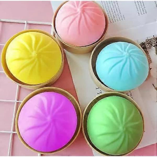 3pcs Dumpling Stress Balls Squeeze Sensory Toys with Steamer Handballs Toys Party Favors.