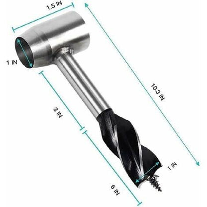 Manual drill, hand drill for woodworking with leather case for bushcraft settlers, woodworking wrench, outdoor wood drill, hole, wood plug.