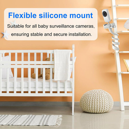 Universal Baby Monitor Holder Longer White Flexible Silicone Baby Camera Tripod.