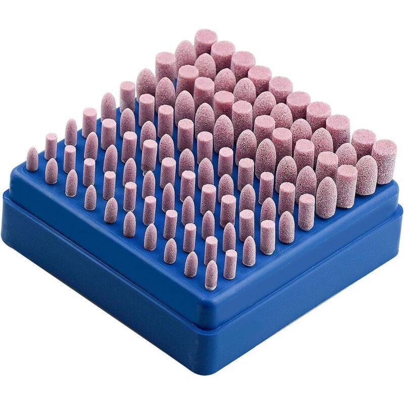 100pcs Abrasive Polishing Mounted Stone Rotary Tool Grinding Wheel for Dremel Rotary Tool 3mm Shank..DEBUNS.