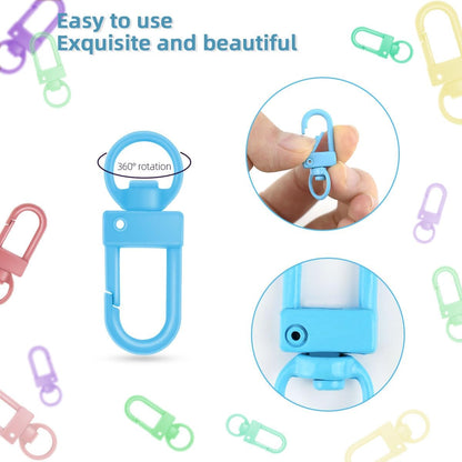 36 Pcs 6 Colors Metal Swivel Lobster Claw Clasps with Key Rings Keychain Lanyards Trigger Snap Hooks Strap for Chain Findings Crafts Connector Jewelry Making DIY Accessories Bag