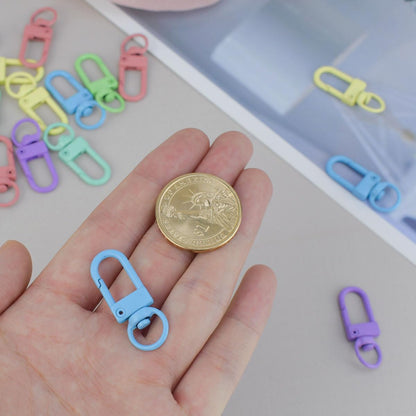36 Pcs 6 Colors Metal Swivel Lobster Claw Clasps with Key Rings Keychain Lanyards Trigger Snap Hooks Strap for Chain Findings Crafts Connector Jewelry Making DIY Accessories Bag